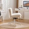 Racxily Wider seat Office Chair,Artificial rabbit hair Home Office Chair with Metal Base,Adjustable Desk Chair Swivel Office Chair,Vanity Chai - 4 of 4