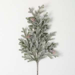 Sullivans Artificial 28" Frosted Winter Pine Spray, Green - 1 of 3