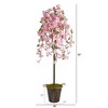 Nearly Natural 6-ft Cherry Blossom Artificial Tree in Decorative Metal Pail with Rope - 2 of 4