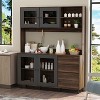 Hitow Classic Buffet Sideboard with 4 Drawers, Hooks and Open Shelf Worktop Pantry Cabinet - 2 of 4
