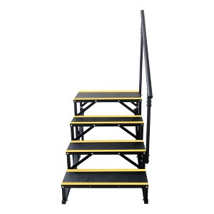 4/3 RV Step Stool with Handrail, Portable Pool Ladder with Non-Skid Tapes, Camper Steps for RV, Mobile Home Stairs Travel Trailers - 1 of 4