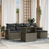 vidaXL 6 Piece Patio Sofa Set with Cushions Gray Poly Rattan - without storage - 2 of 4