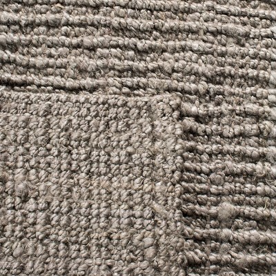 Handwoven Light Gray Rectangular Wool-Cotton Blend Area Rug