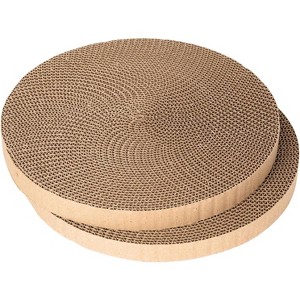 2 PACK Round Cat Scratcher Refill - 10 Inch Diameter, 7/8 Inch Thickness - Scratching Board Replacement Pads - 1 of 4