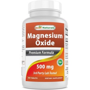 Best Naturals Magnesium Oxide 500mg 360 Tablets - 1 Year Supply - Magnesium for Immune Support, Muscle Recovery, Leg Cramps, Relaxation - 1 of 4