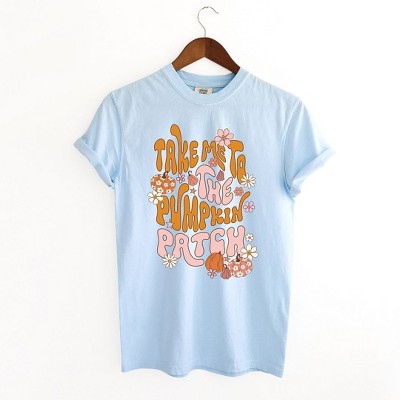 Simply Sage Market Women's Take Me To The Pumpkin Patch Flowers Short Sleeve Garment Dyed Tee