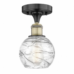 Athens Deco Swirl - 1 Light Semi-Flush Mount In Industrial Style-8.25 Inches Tall and 5.88 Inches Wide - 1 of 1