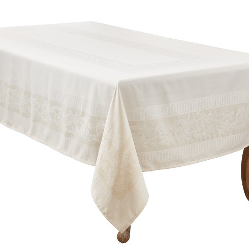 Off white linen sale tablecloth