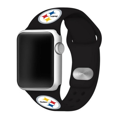 NFL Pittsburgh Steelers Apple Watch Compatible Silicone Band 42mm - Black