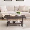 Garvee 2-Tier Farmhouse 41'' Large Gray Wood Coffee Table with Storage Shelf for Home Office, Gray - 2 of 4