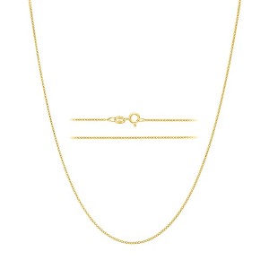 KISPER 18K Gold Box Chain Necklace – Thin, Dainty, Gold-Plated 925 Sterling Silver Jewelry for Women & Men with Spring-Ring Clasp – Made in Italy - 1 of 4