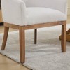 Sapphtopaz 1pc Modern Dining Chair Farmhouse Linen Upholstered Barrel Dining Chair with Arm and Wood Legs Accent Chairs for Living Room, Kitchen - 4 of 4