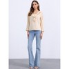 INSPIRE CHIC Women's Office Work Ruffle V Neck Long Sleeve Chiffon Peasant Blouse - 3 of 4