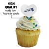 Brandeis University Secondary Logo Heart Love Cupcake Picks Toppers Decoration Set of 6 - 3 of 4