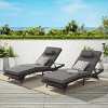 Outdoor Recliners Chairs Set of 2,Rattan Adjustable Recliners With Water Resistant Cushion,Reclining Lounge Chair For Poolside-Cuddlewood - 2 of 4