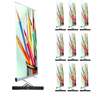 Yescom Aluminum Retractable Roll Up Banner Stand Trade Show Signage Display Portable - 1 of 4
