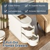 Resenkos Nightstand,Bedside End Table,Wood End Table, Narrow Side Table Nightstand with 2 Drawers,Off-White - 3 of 4