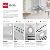 RCA R-RHWM2R30BSS 30 in. Regency Collection 400 CFM Ducted Glass Canopy Wall Mount Range Hood, Push Buttons, LEDs, Stainless Steel - 3 of 4