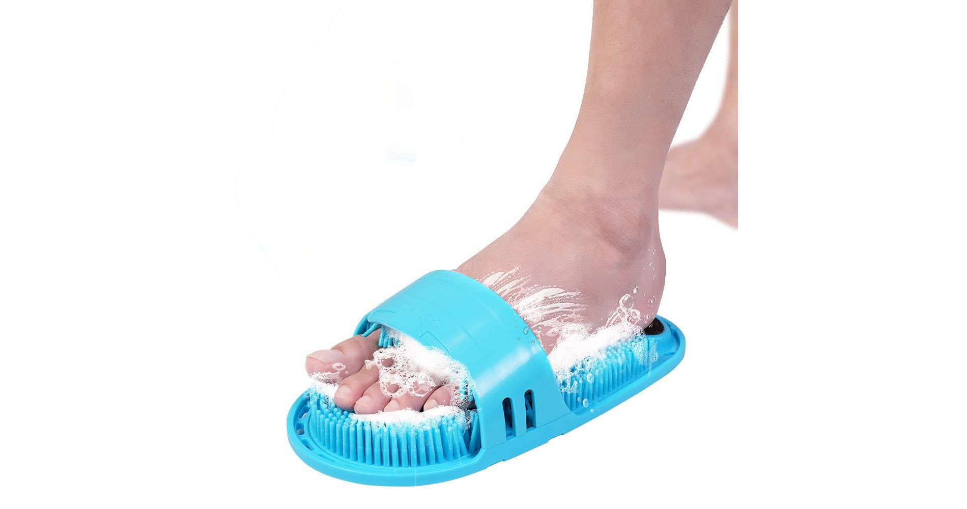 Swtroom Silicone Foot Scrubber Massage and Cleaning Non-Slip for Shower (1PCS Blue)