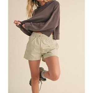 Women's Super Soft Air Scuba Oversized Crop Hoodie - Kimberly C - 1 of 3
