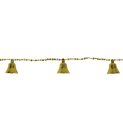 Northlight 9' Northlight Shiny Gold Bell Beaded Artificial Christmas Garland Set - Unlit