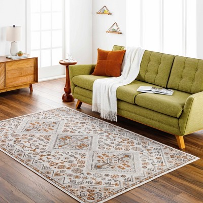 Hauteloom Meja Cream & Rust Washable Area Rug