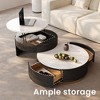 POVISON Lift-top Modern Nesting Coffee Table Set Of 2, White Sintered Stone Coffee Table Set For Living Room, 31.49'', Black - 4 of 4