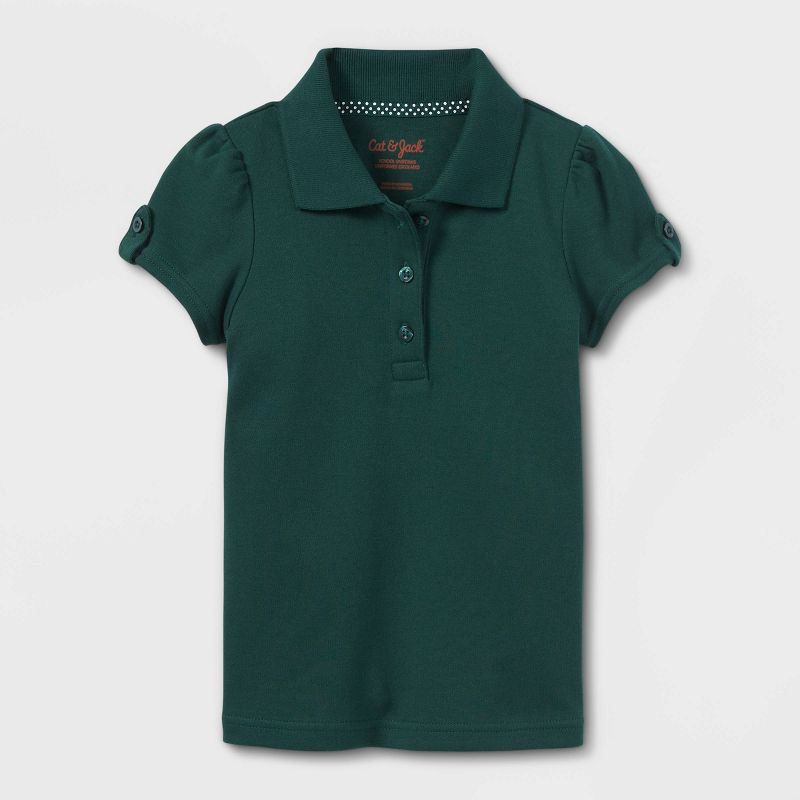 Toddler Girls' Short Sleeve Interlock Uniform Polo Shirt - Cat & Jack™, 1 of 4