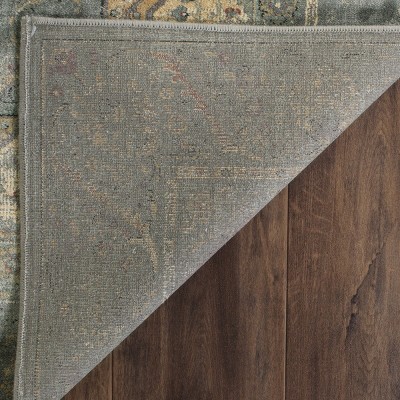 Vintage Grey and Multicolor Hand-Knotted Area Rug