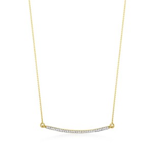 Pure Collection by Ross-Simons 0.10 ct. t.w. Diamond Curved Bar Necklace in 14kt Yellow Gold - 1 of 4