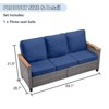 Outdoor Wicker Patio Seating Set All Weather PE Rattan Conversation Set with Cushion - 4 of 4