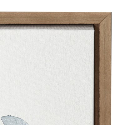 Gray Bloom Floral Canvas Print with Gold Frame