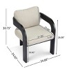 Upholstered Dining Chairs Set of 2 with Removable Pillow Back,Curved Arms and Solid Wood Frame for Dining Room Kitchen-Baofuwish - 4 of 4