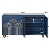 Dolonm 60 in. Sideboard with Gold Accents 4-Door Fluted MDF Buffet Cabinet, Adjustable Shelves for Dining&Living Room, Color - 4 of 4