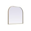 Elegant Lighting Metal Frame Arch Mirror 40x34 Inch in Brass - 3 of 4