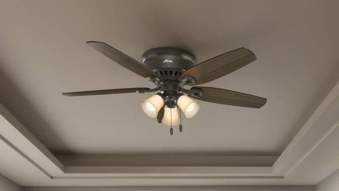 52" LED Builder Low Profile Ceiling Fan (Includes Light Bulb) - Hunter, 2 of 15, play video