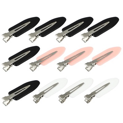 Unique Bargains No Crease No Bend Hair Clips and Pins Black White Pink 12 Pcs