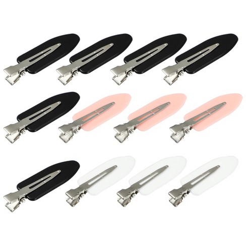 Unique Bargains No Crease No Bend Hair Clips And Pins Black White Pink 12  Pcs : Target