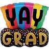 LoonBalloon 31 Inch Graduation Colorful Yay Grad Holographic Balloon Medium Size Balloon Set with 4 latex - 2 of 2