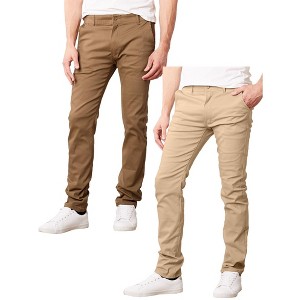Galaxy By Harvic  Men's Super Stretch Slim Fit Everyday Chino Pants-2 Pack - 1 of 4