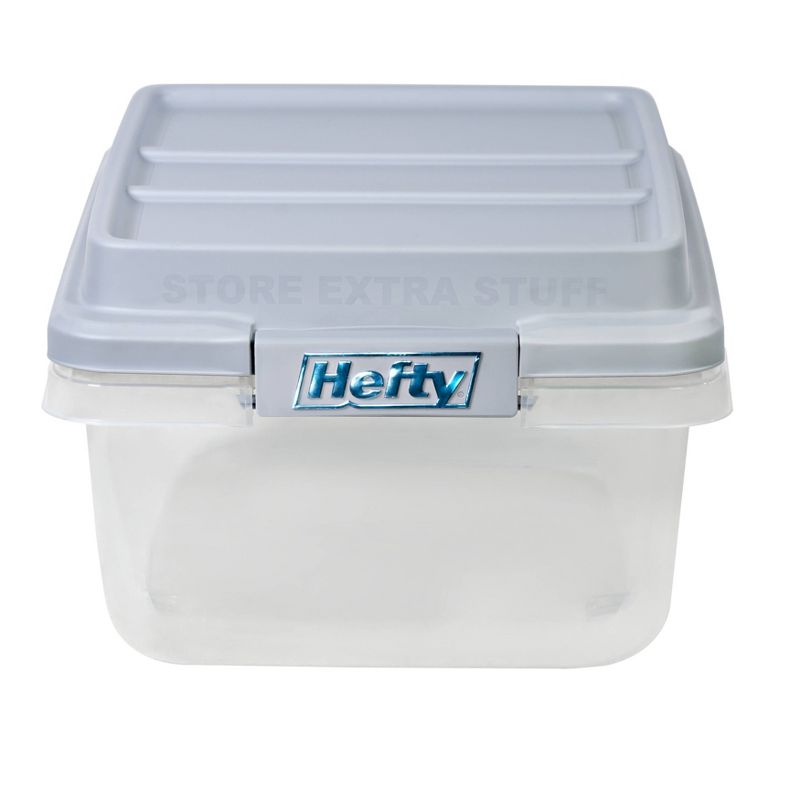 Hefty 18qt Plastic Storage Bin with Gray HI-RISE Stackable Lid, 4 of 11