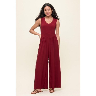 WEST K Women's Janina Sleeveless Knit Jumpsuit - Small - Burgundy
