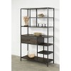 70" Lemuel 1 Drawer Bookcase Gray - Treasure Trove Accents: Multi-Level, Iron Frame, No Assembly Required - 4 of 4