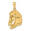 Black Bow Jewelry 14k Yellow Gold Bridled Horse Head Pendant - 3 of 4