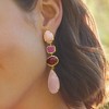 Ross-Simons Pink Opal, 49.80 ct. t.w. Multicolored Quartz  and 14.00 ct. t.w. Ruby Drop Earrings in 18kt Gold Over Sterling - 4 of 4
