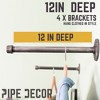 Pipe Decor 1/2 in. x 12 in. Clothing Hanging Bracket Kit, 4 Pack - 3 of 4