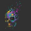 Men's Design By Humans Defragged Colorful Skull By DBHOriginals Tank Top - 2 of 2