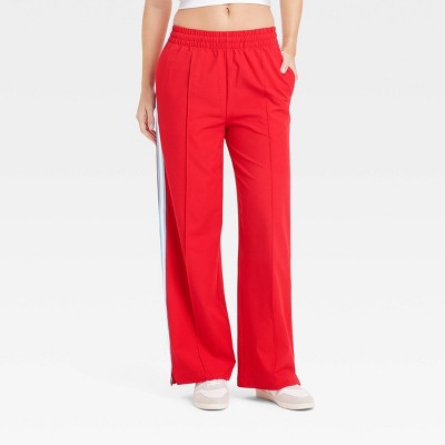 Women's Woven High-Rise Track Pants - All In Motion™ Red XS