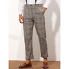 Lars Amadeus Men's Plaid Pattern Suspenders Dress Pants - 2 of 4