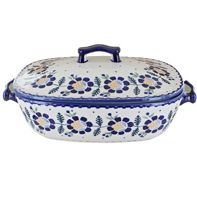 Blue Rose Polish Pottery Z161 Manufaktura Roaster with Lid